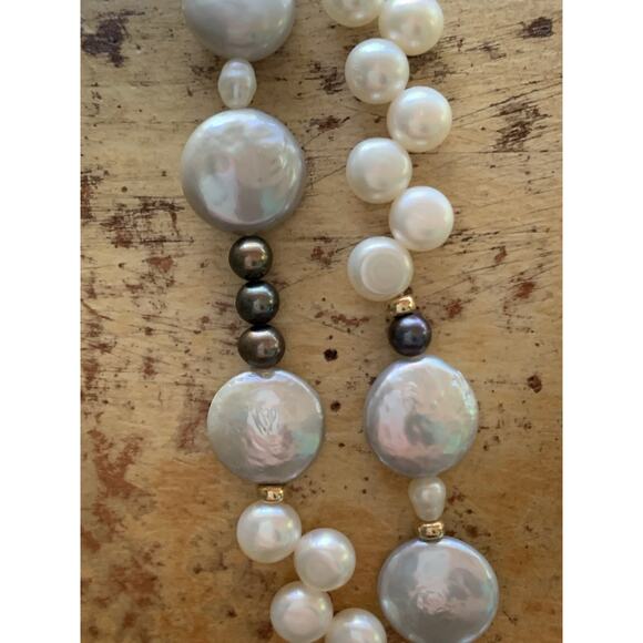 Zoe B. 14K Yellow Gold and Multi Pearl Double Strand Necklace - Picture 8 of 10